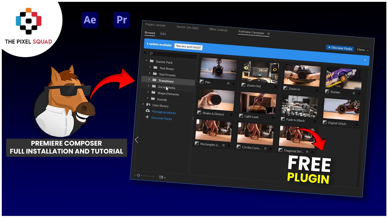 How to install premiere composer premiere pro and after effects full tutorial | mister horse plugin