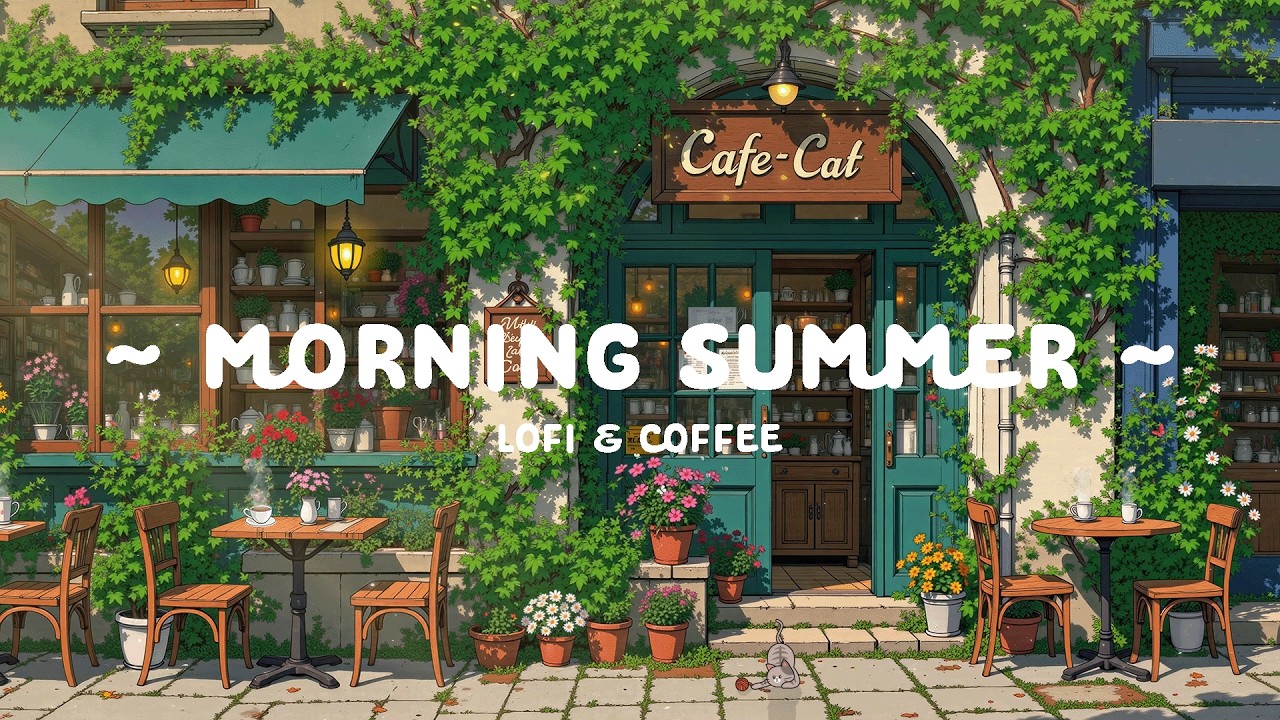 Morning Summer at Coffee Street 🍃 Soft Day with Lofi Cafe - Playlist Deep Focus for relax, work...