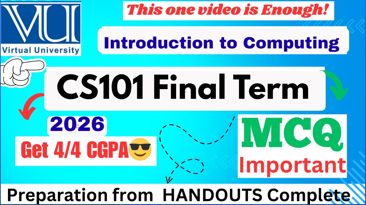 CS101 Final Term 2026 Best  Preparation MCQ ✅ CS101 final term exams #cs101