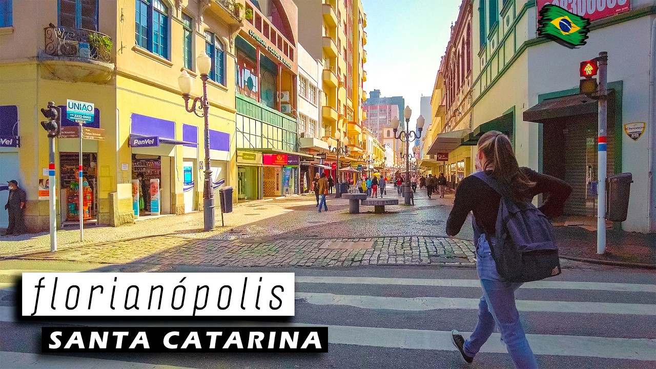 Walking in downtown Florianópolis — Santa Catarina, Brazil 【 4K UHD 】
