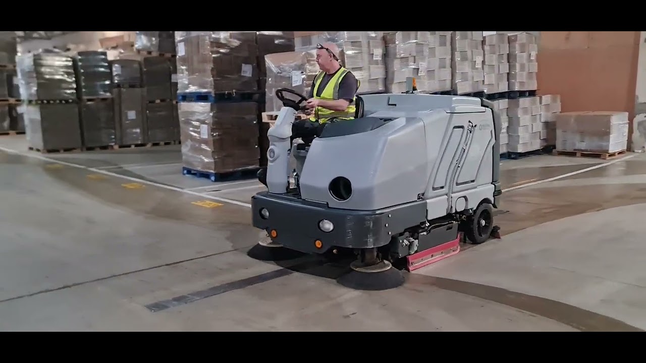Nilfisk SC8000 Propane powered Combination Scrubber Sweeper warehouse cleaning