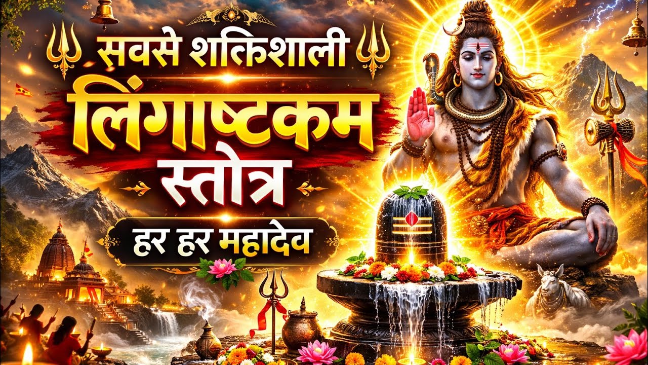 हर हर महादेव 🔱 Lingashtakam Full | सबसे शक्तिशाली शिव स्तोत्रI Lyrics के साथ, HD qality में 
