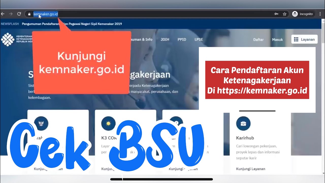 Panduan Cara Pendaftaran Akun Ketenagakerjaan - Kemnaker.go.id