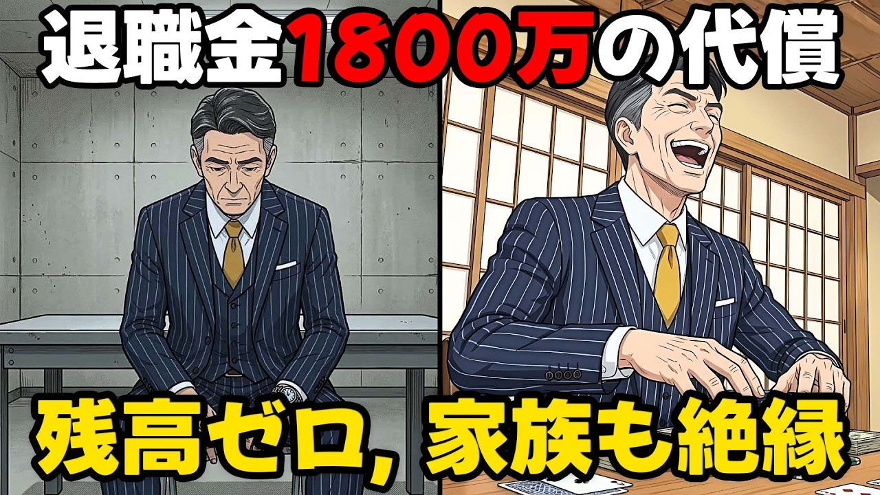 定年退職した60歳元課長。退職金1800万円を「友達」に貢ぎ全て失った末路→孤独に負け、ボランティアの誘いを断り賭け事に溺れた結果…取調室で息子に絶縁を告げられ絶望w【スカッとする話】