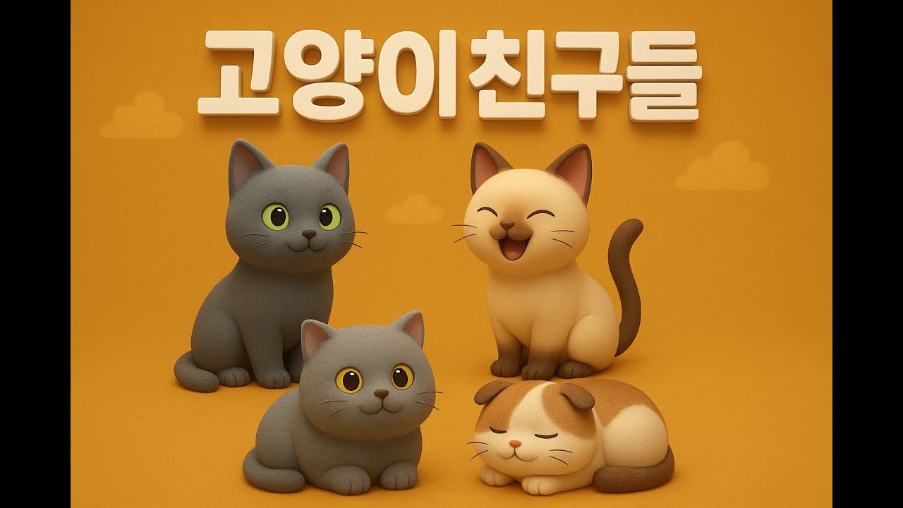 고양이 친구들! 고양이 친구들이 들려주는 사랑스러운 이야기, 각기 다른 개성과 매력을 가진 고양이 친구들이노래와 함께 귀여운 모습을 보여드릴게요. #동요 #동물 #고양이
