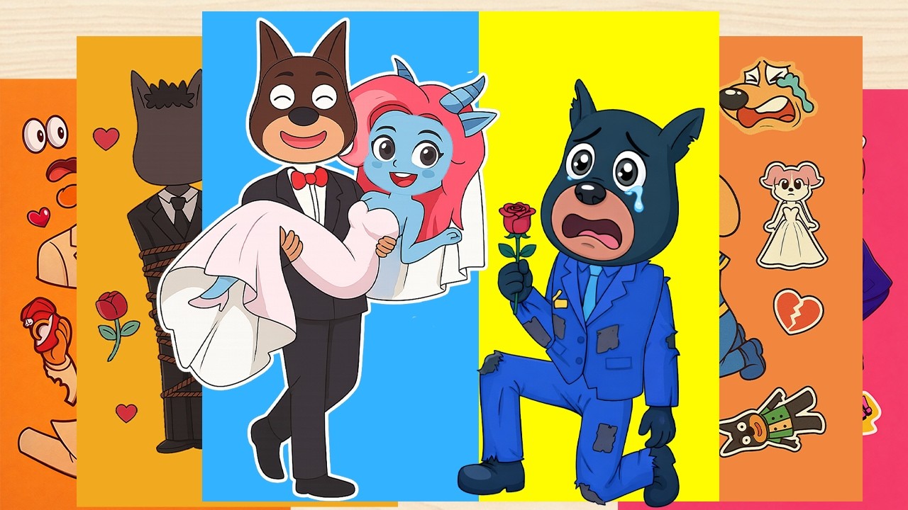 🐾Paper DIY🐾Sheriff Labrador WEDDING LOVE Antel, POOR DOBIE Heartbreaking
