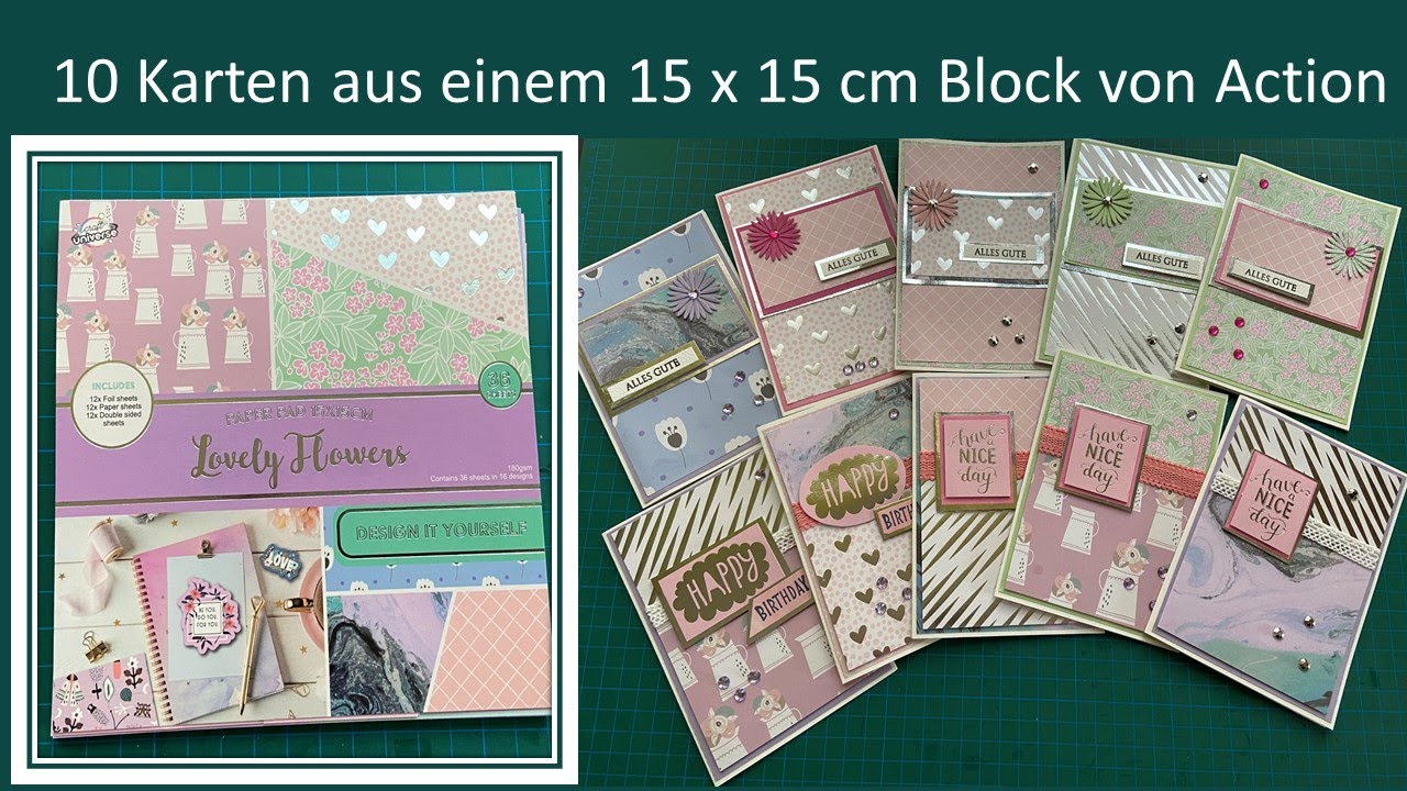 10 Karten aus Papier vom Action 🤩 |  Actionblock basteln 🌸 | Kartenidee