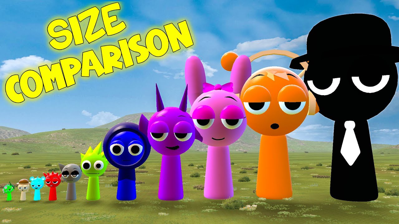 NEW SIZE COMPARISON OF ALL SPRUNKI INCREDIBOX FAMILY (Garry's Mod)