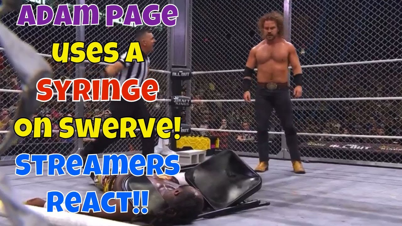 Реакция стримеров! Адам Пейдж использует шприц против Сверва Стрикленда!! #aew #aewallout #adampage