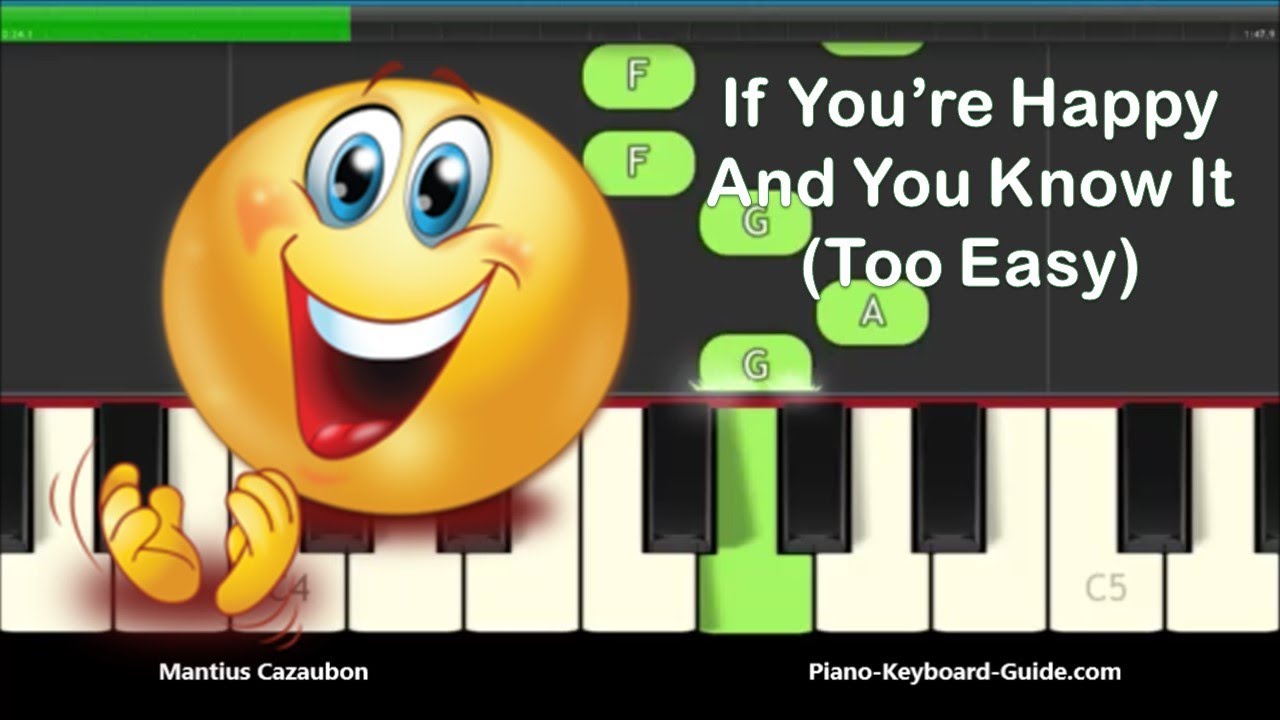 If You're Happy And You Know It Right Hand Slow Easy Piano Tutorial