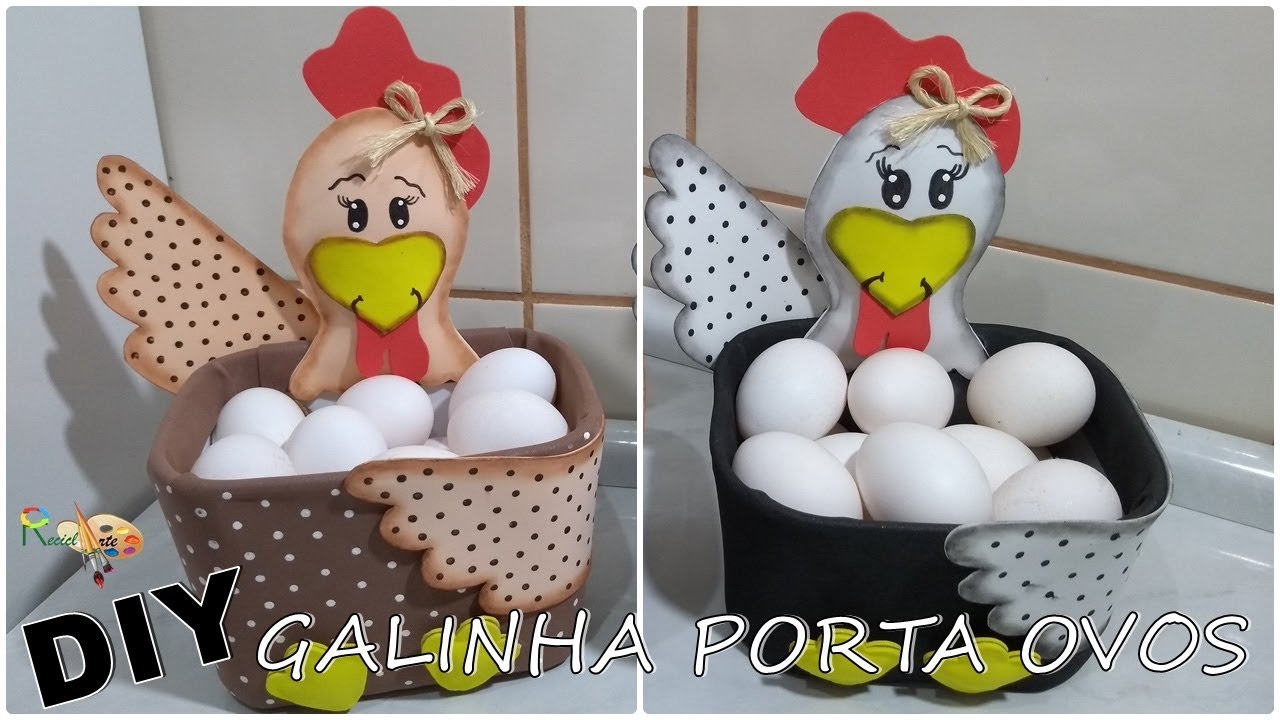 FAÇA VOCÊ MESMO | GALINHA PORTA OVOS USANDO POTE DE SORVETE