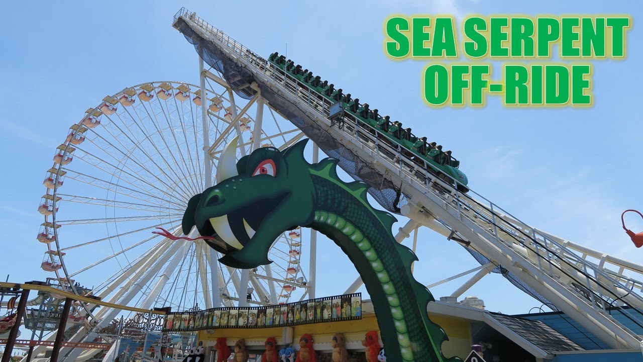 Sea Serpent Off-Ride Footage, Morey's Piers Vekoma Boomerang | Non-Copyright