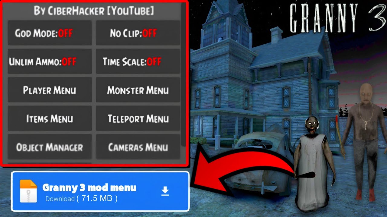 How to Download Granny Chapter 3 MOD MENU || Granny Chapter 3 ( NO LAG MOD )