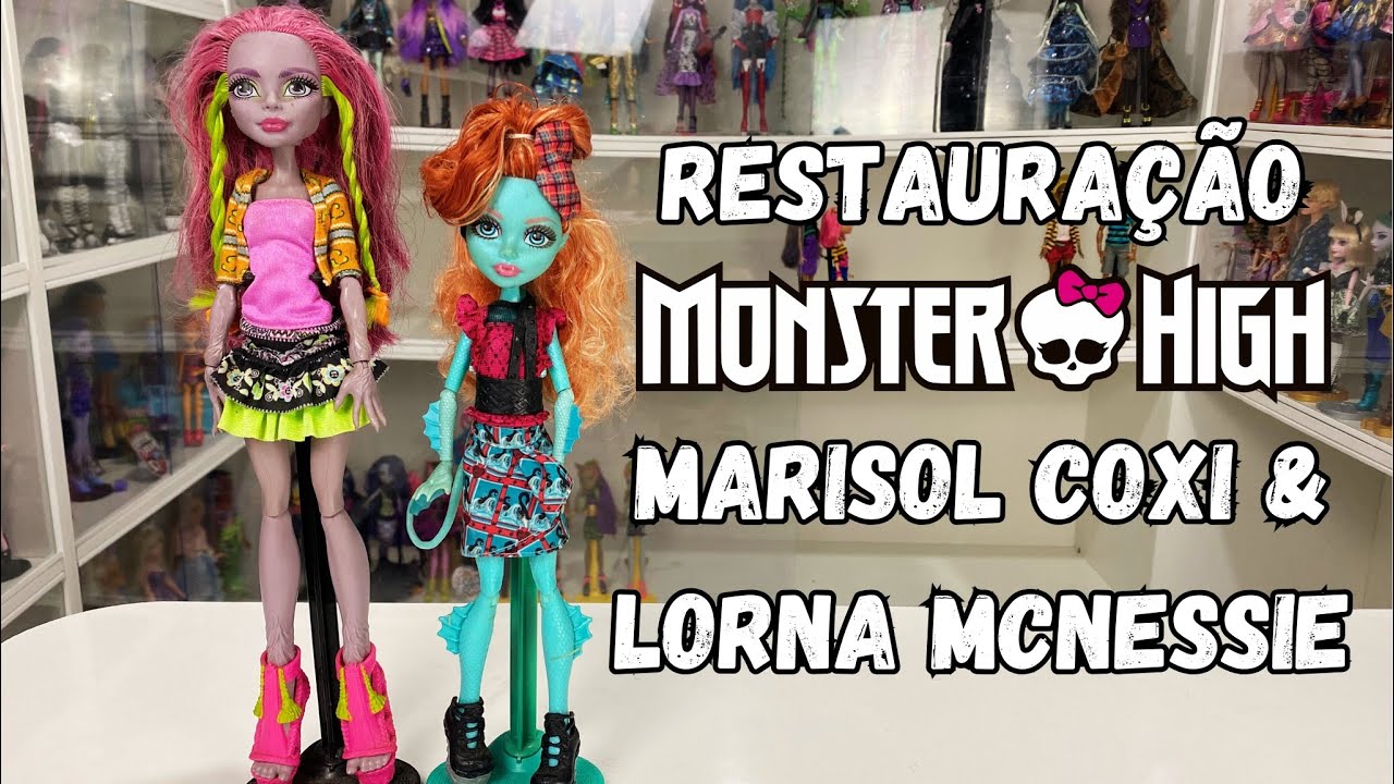 Restauração bonecas Monster High Marisol Coxi e Lorna McNessie coleção Monster Exchange