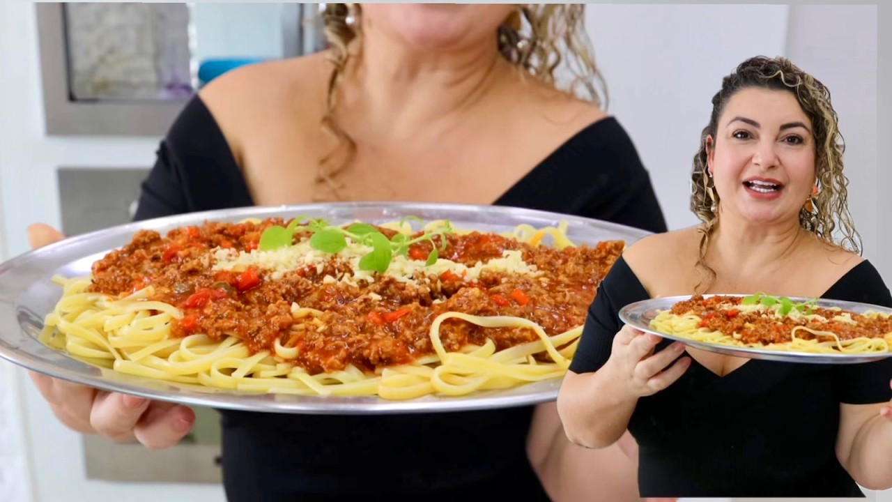 MACARRONADA BOLONHESA CARNE MOÍDA SIMPLES E DELICIOSA