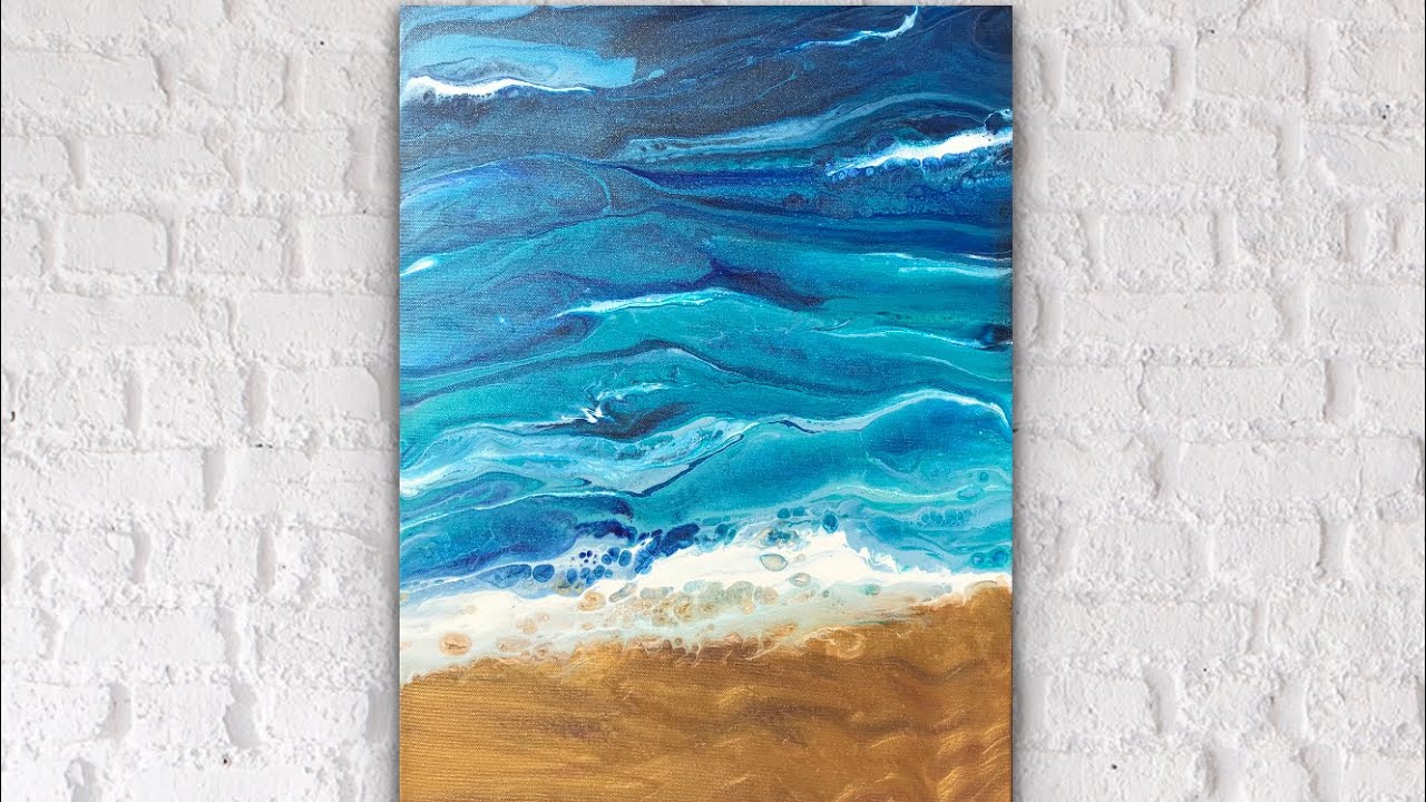 Acrylic Pour 🌊 Large Ocean Swipe 🌊 Swipe Technique
