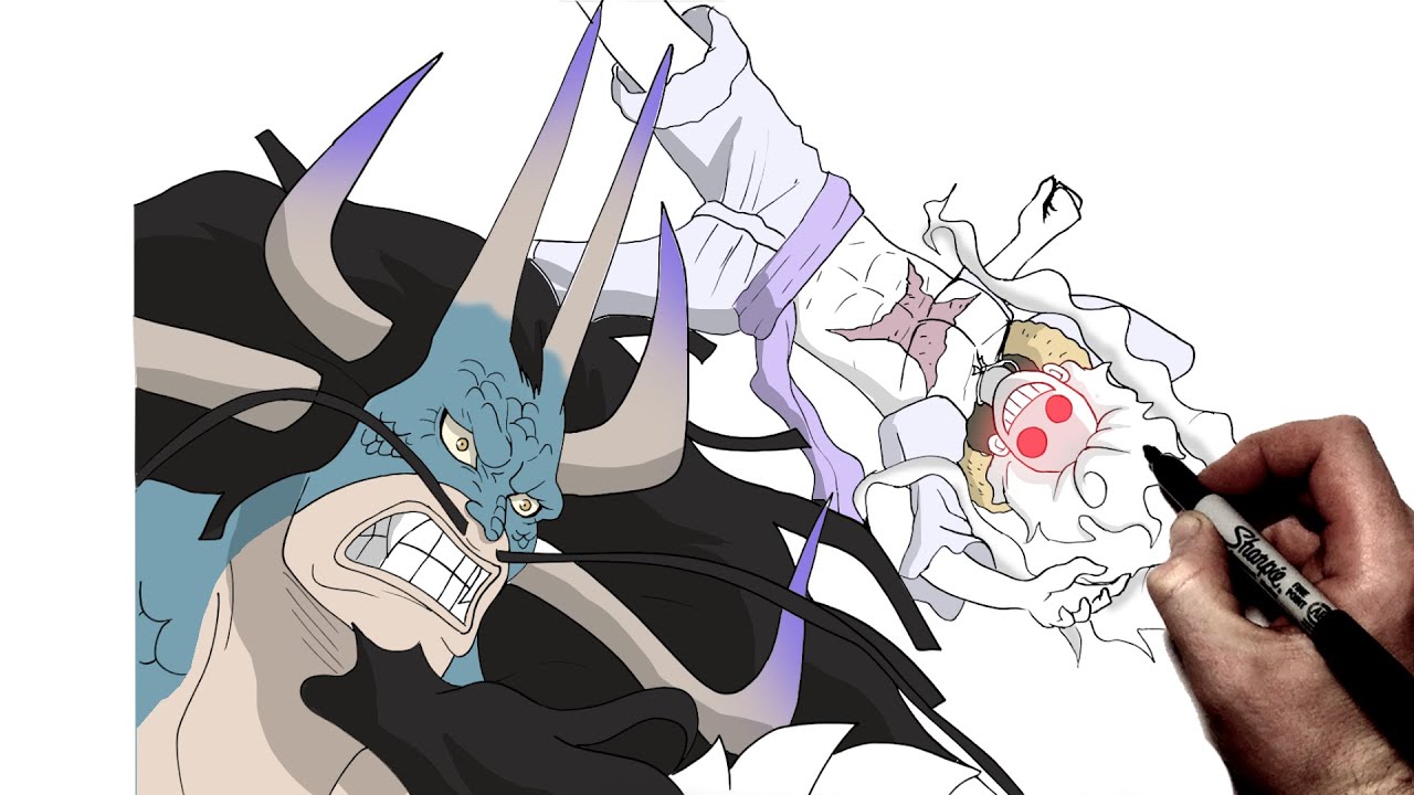 How To Draw Kaido vs Luffy Gear 5 | Step By Step | One Piece