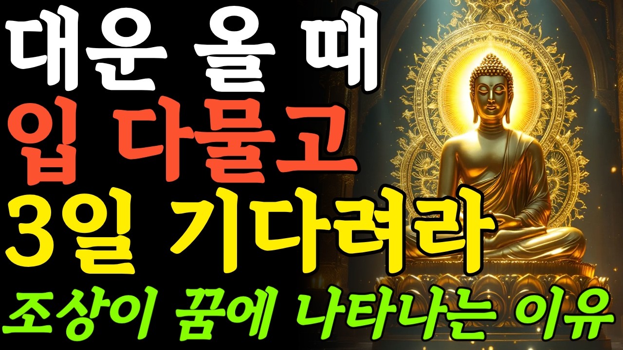 부처님말씀ㅣ대박 나려면 절대 이 말 하지 마라ㅣ부처님가르침ㅣ마음공부ㅣ인생조언ㅣ오디오북