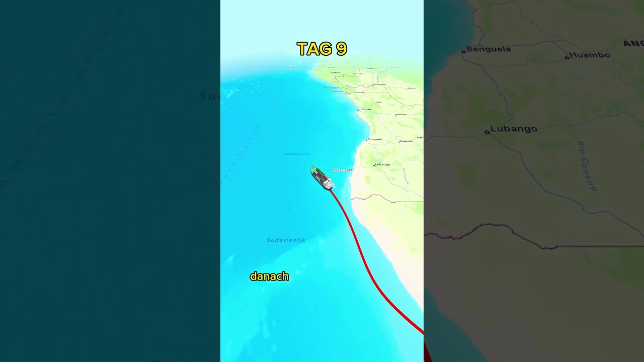 So sieht meine Route mit dem Containerschiff aus!  #containerschiff #abenteuerreise