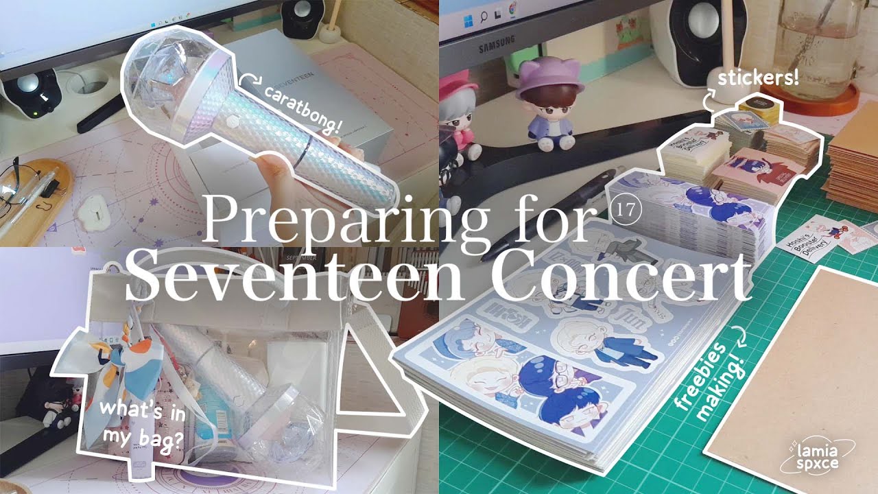 Preparing for SEVENTEEN concert ☀️ what I bring, freebies making