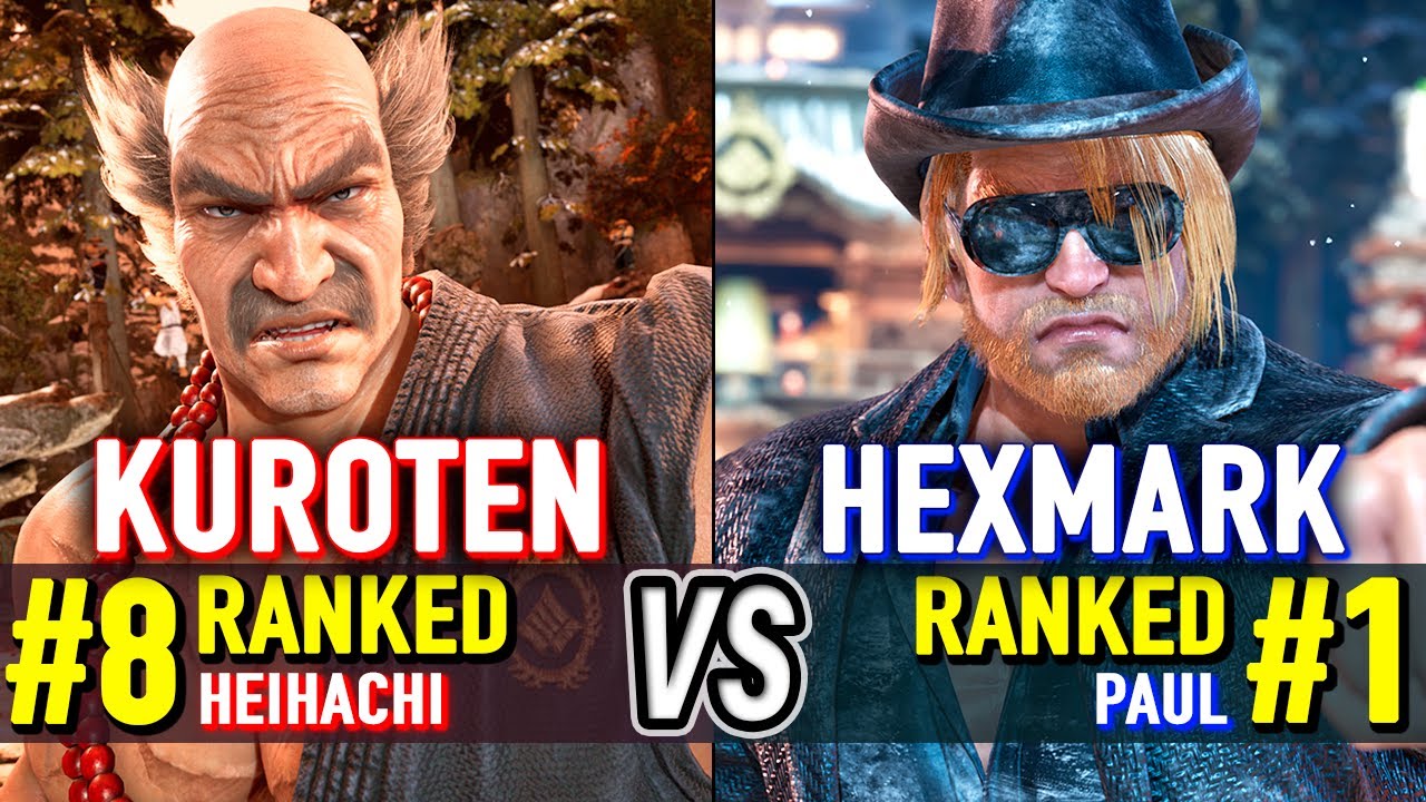 T8 🔥 KUROTEN (#8 Ranked Heihachi) vs HEXMARK (#1 Ranked Paul) 🔥 Tekken 8 High Level Gameplay