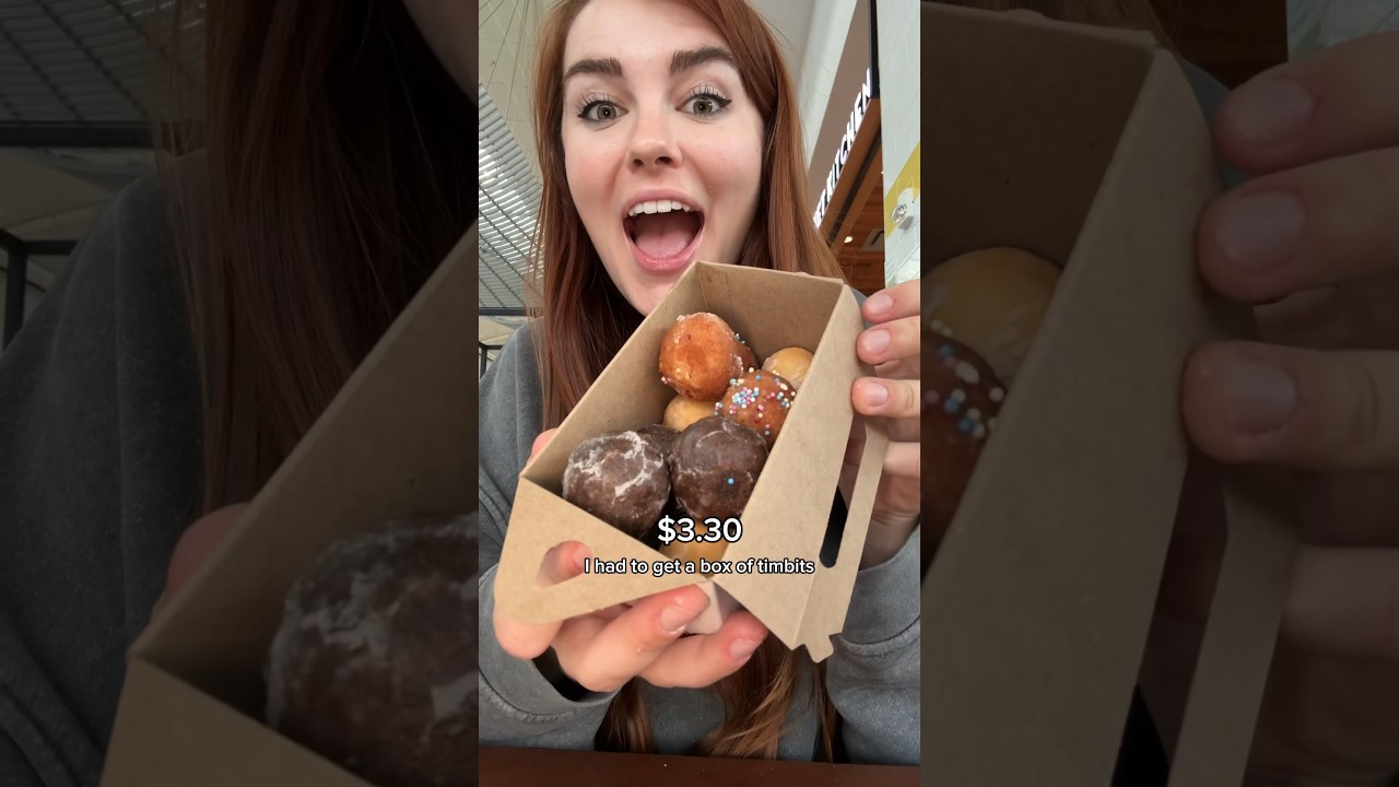 Everything I ate at Tim Hortons in Canada! #foodie #shorts #eating #fastfood #canada #donuts #coffee