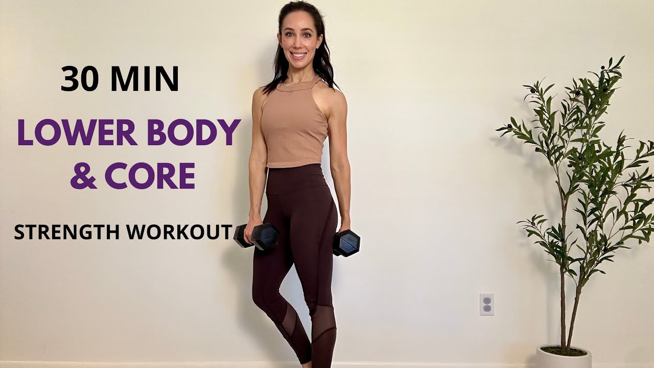 30 min Lower Body + Core Dumbbell Workout for Toning | Postpartum Safe 🌸