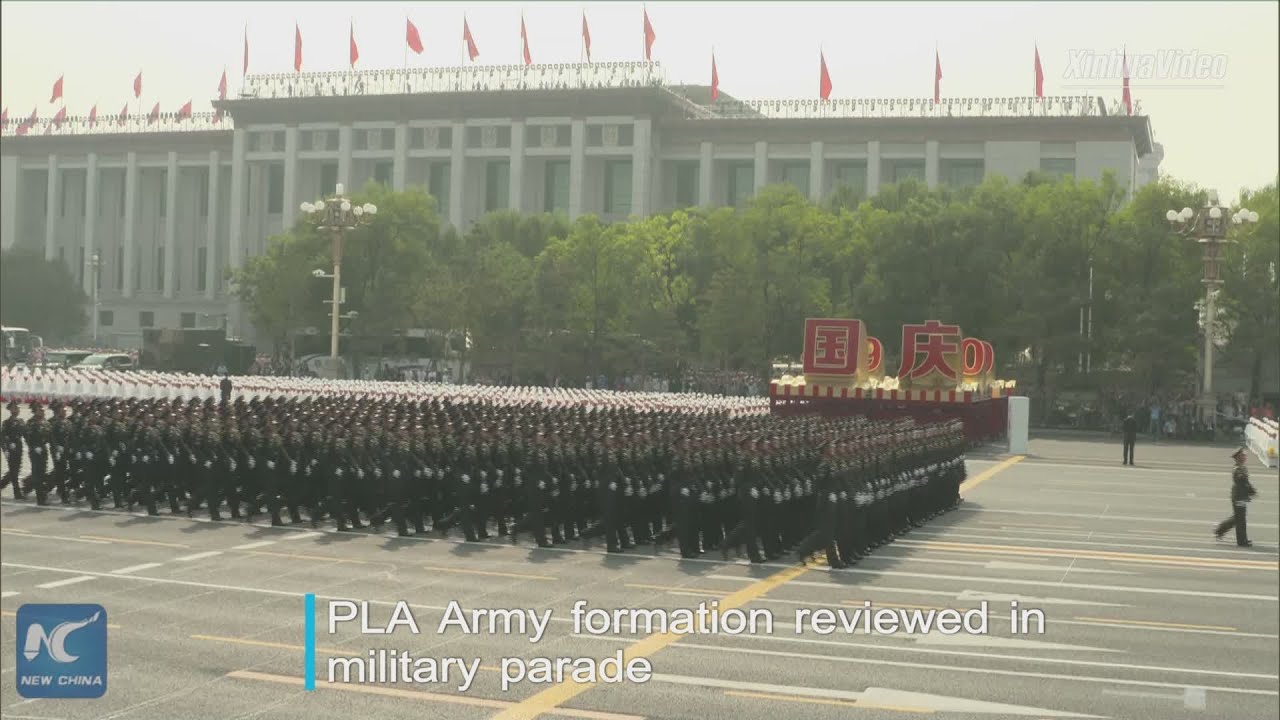 PLA Army formation reviewed in military parade