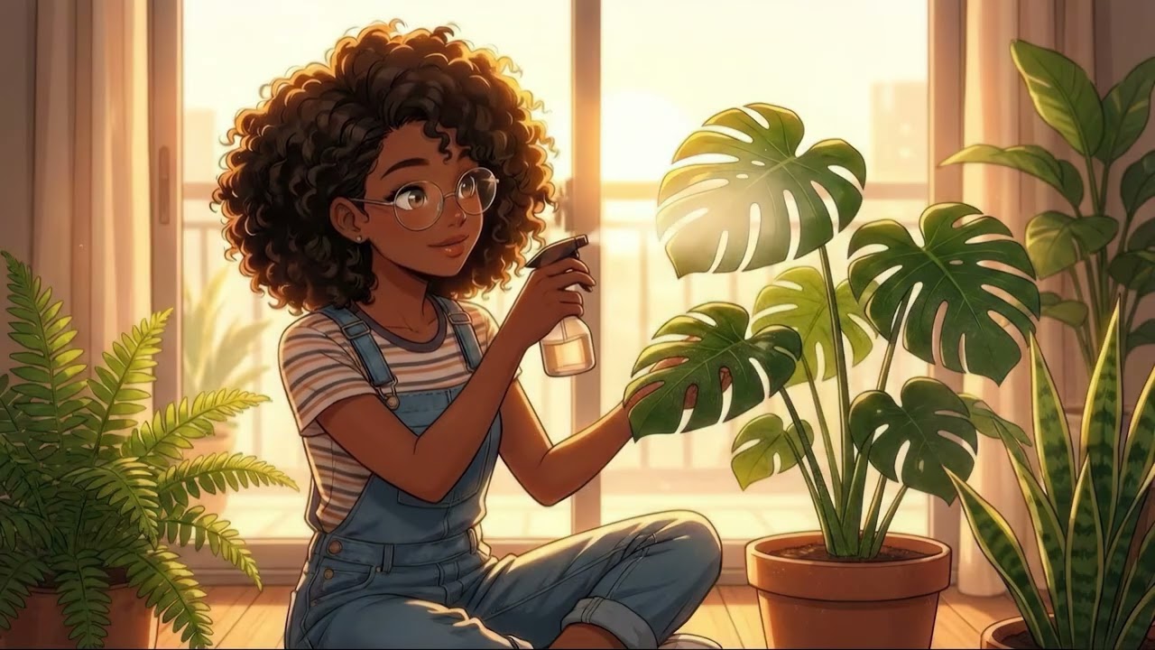 Home Garden Lofi – Sunlit Plants for Anxiety Relief | #lofihiphop #chillhop #studybeats