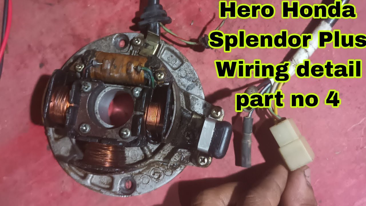 HERO HONDA Splendor Plus magnet coil wiring detail