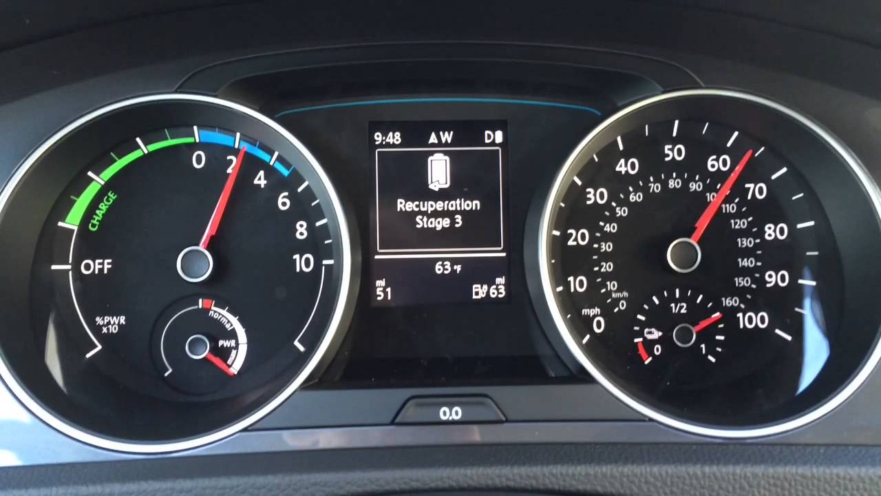 VW eGolf Regenerative Driving Modes