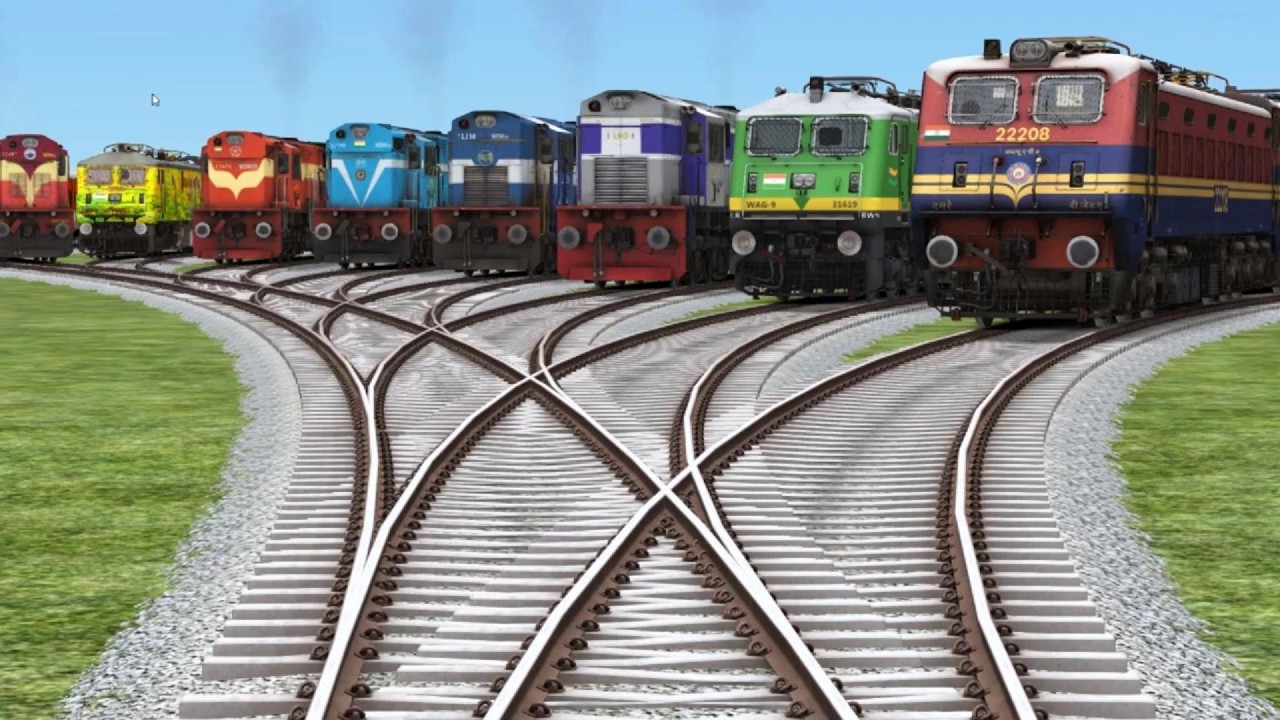 🎍All Realistic Train Gameplay On Bumpy Railroad || indian train videos railroad crossing