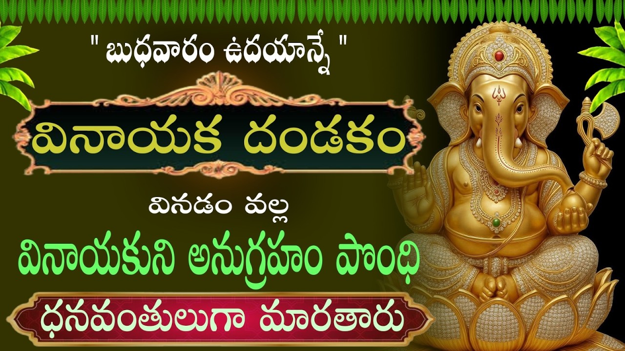 వినాయక దండకం వినడం వల్ల అన్ని అడ్డంకులు తొలగిపోతాయి, సంపద, జ్ఞానం లభిస్తాయి || VINAYAKA DANDAKAM