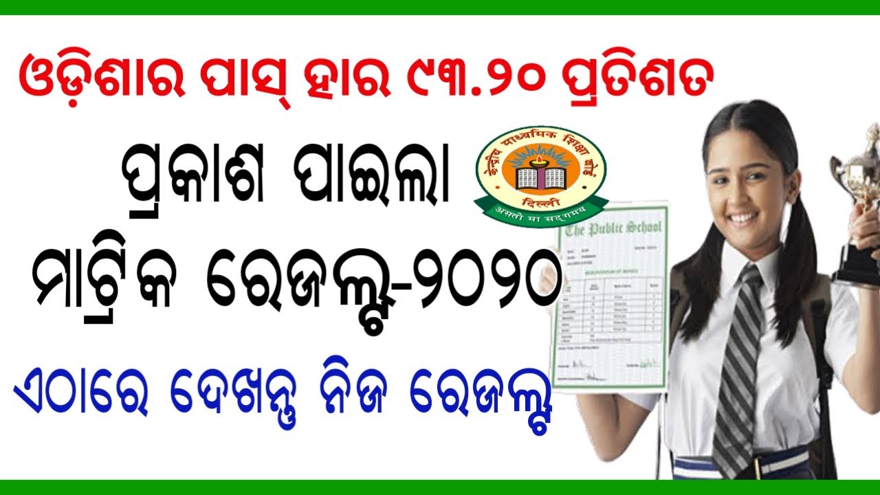 Today Declared Matric Result 2020  !! Odisha Matric 2020 Results Announcement date