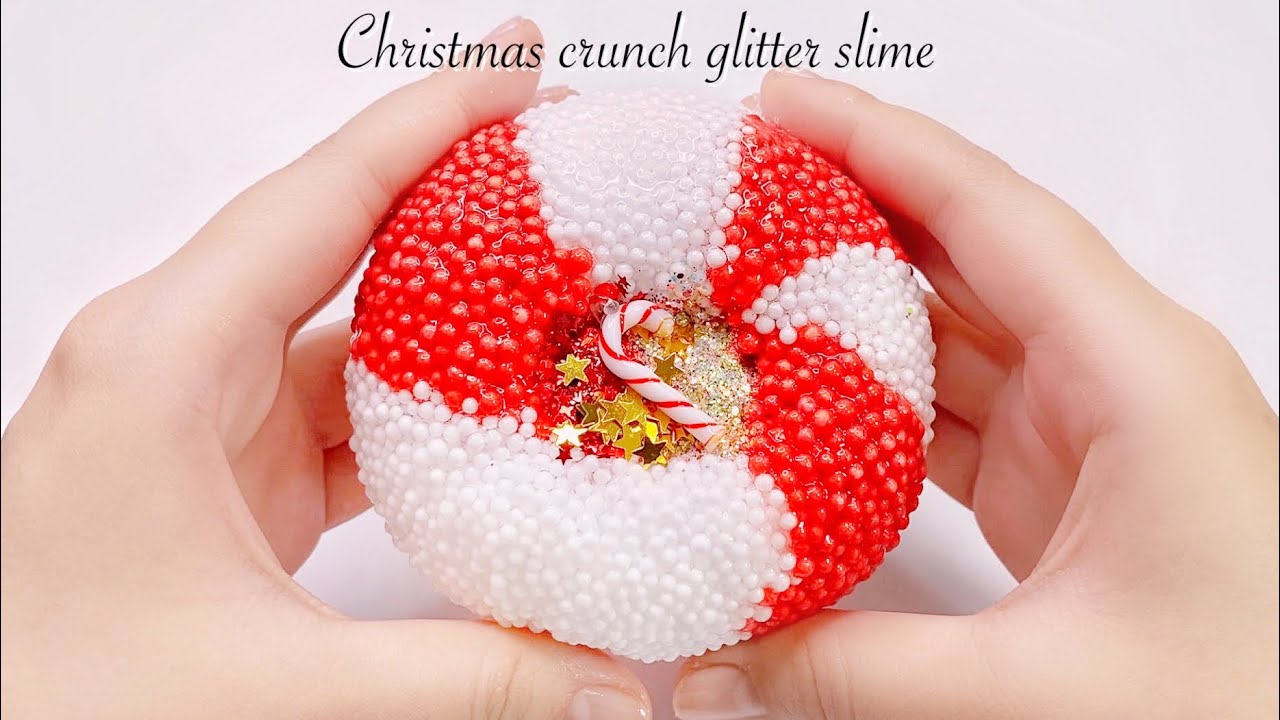 【ASMR】🎅クリスマスラメじゅわつぶつぶスライム✨【音フェチ】Christmas crunch glitter slime 크리스마스 크런치 반짝이 슬라임