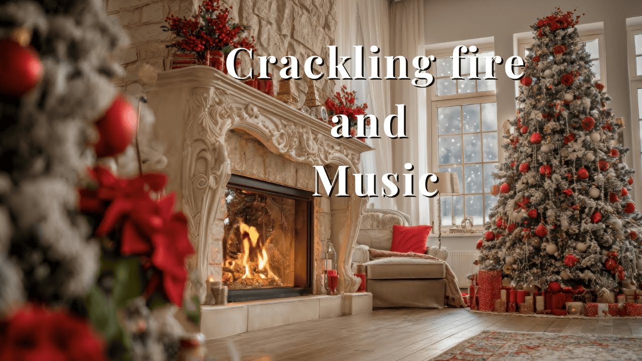 Elegant Christmas Ambience 🎄 Crackling Fireplace & Soft Christmas Music | 3 Hours