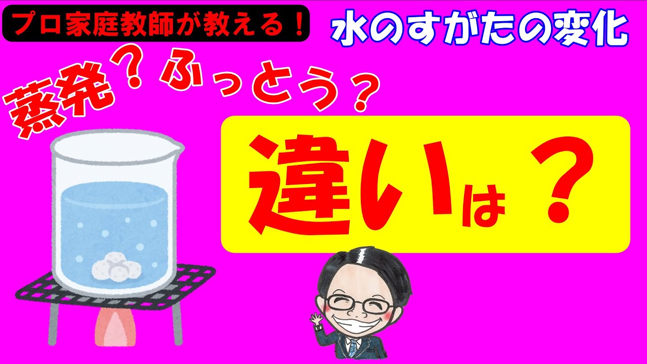 【水のすがたの変化】最も身近で極めて特殊な物質「水」が20分で超わかる！蒸発とふっとうの大きな違いとは！？【中学受験理科】【基礎】