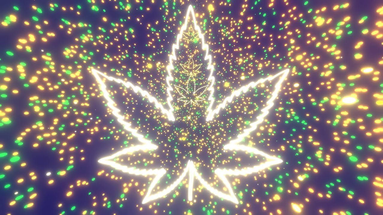 4K Trippy Optical Illusion Mind-Bending Color Changing Cannabis Leaf Rollercoaster #2