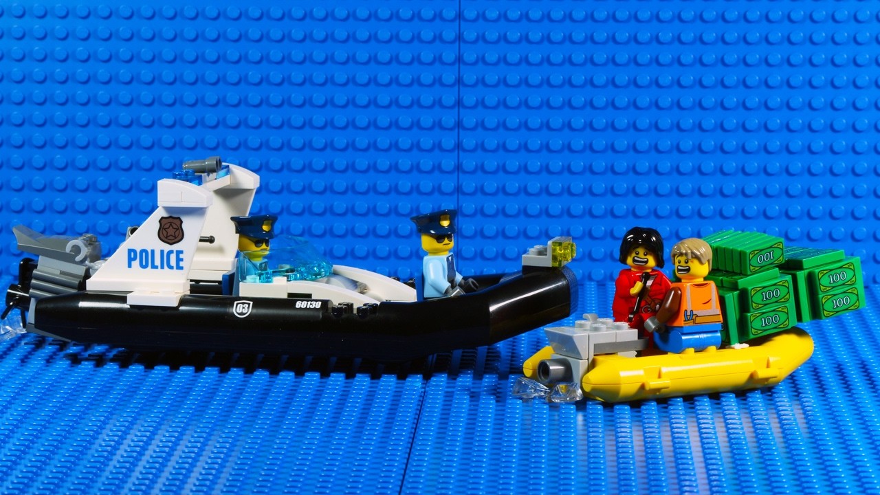LEGO Bank Robbers Get Attacked by a Shark!