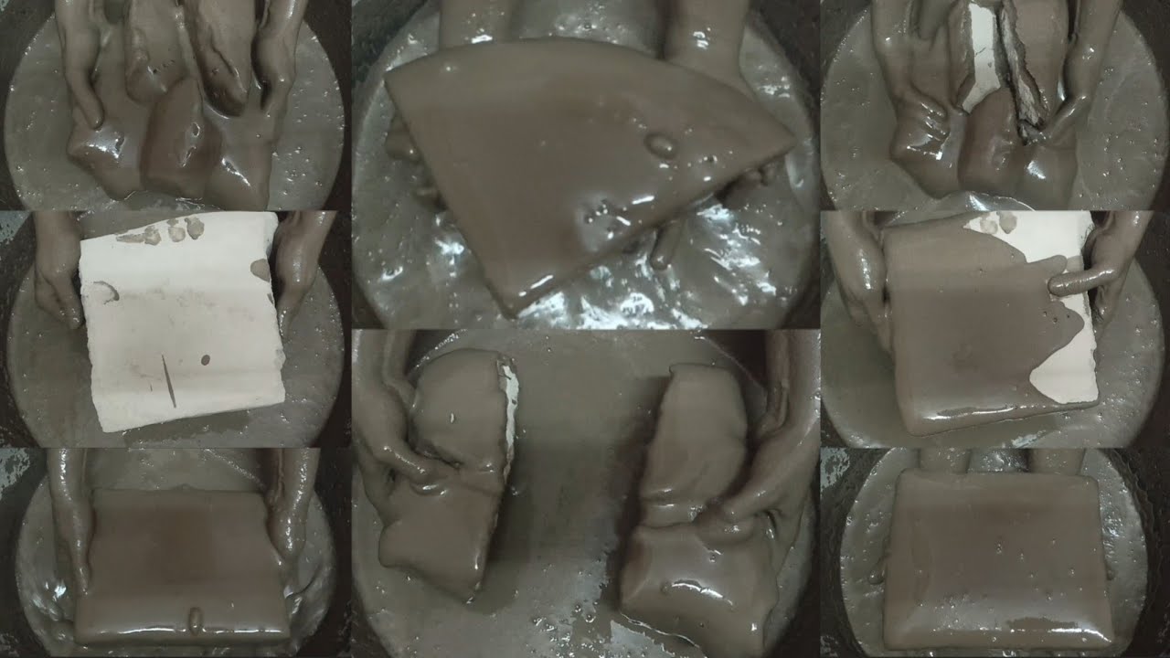 Soft Crunchy Dusty Dirt Slabs Dipping+Crumbling in💦 & Paste Mixing/Playing ASMR #1168