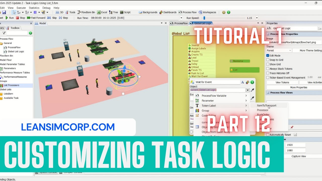 Using Global Lists in Flexsim | Local Lists | Shared Assets | Task Executor | Task Logic | Part 12
