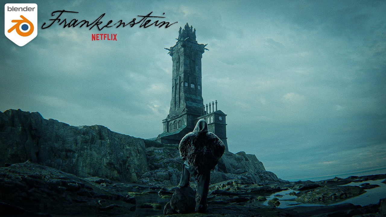 Frankenstein 2025: Making a Netflix Movie Poster in Blender