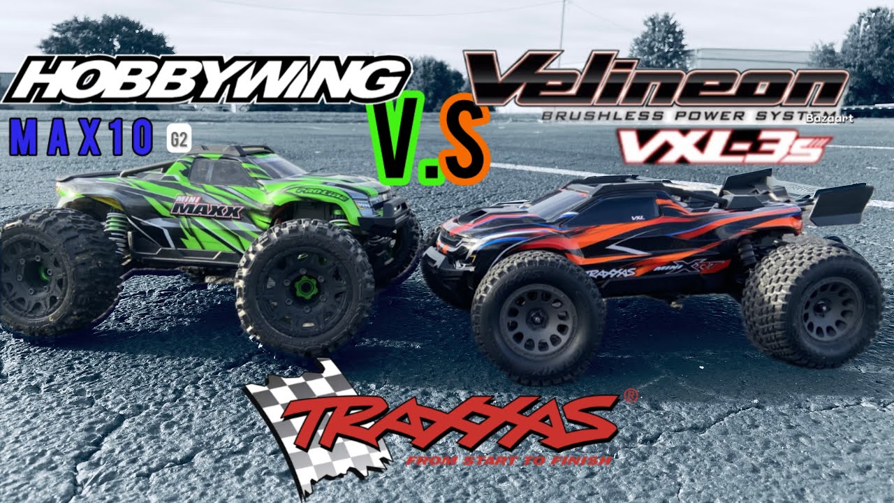 NEW MINI XRT v.s MINI MAXX // 2's 3's Speed test // VXL-3's v.s Hobbywing Max10 g2.