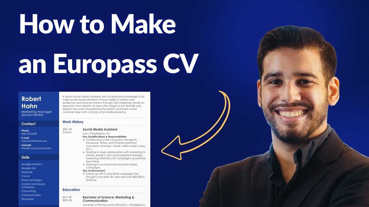 How to Make & Update an Europass CV in English (Template, Format, and Example) #cvtips  #europasscv
