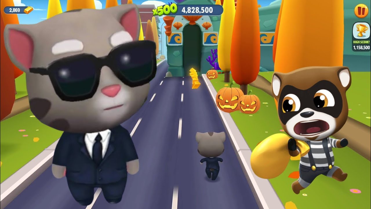 Talking Tom Gold Run Agent Tom Unlocked in Halloween Underwater World Full Screen Android Gameplay