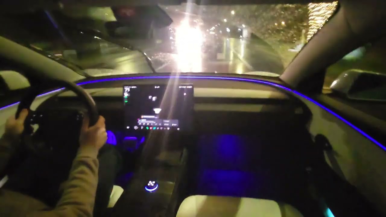 Tesla Model 3 Highland 2024 Rainy POV Drive ASMR
