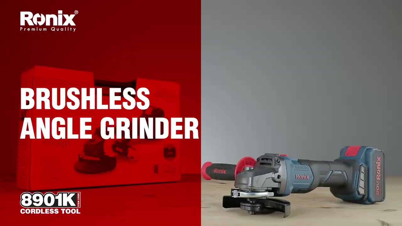 Ronix 8901K Brushless Angle Grinder Kit 115mm 20V 4.0A.h 8500RPM