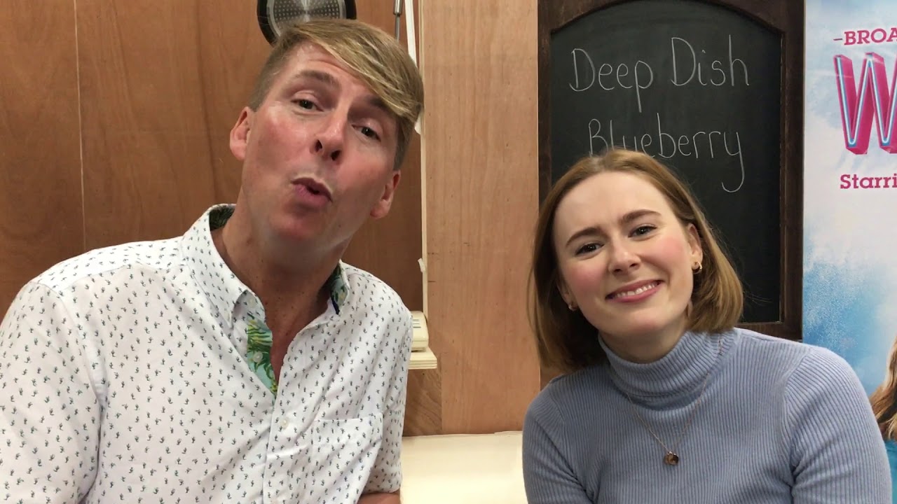 Jack McBrayer & Laura Baldwin say hi at rehearsals for the London production of Waitress
