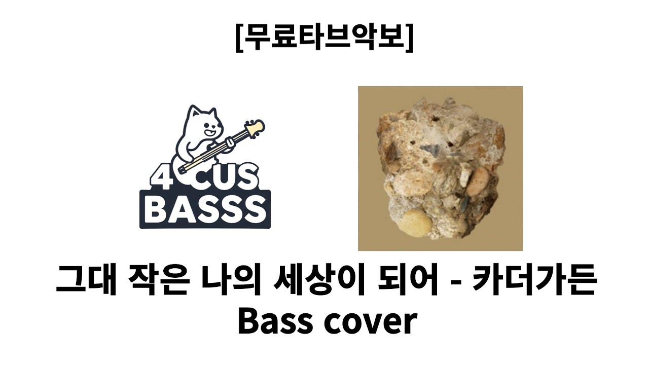 [무료타브악보] 카더가든 – 그대 작은 나의 세상이 되어 🌌🎸 Bass Cover #basscover #bass #music