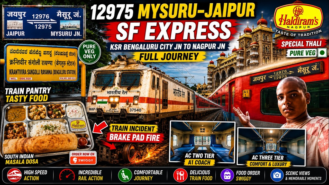 12975 Mysuru-Jaipur SF Express Journey | KSR Bengaluru to Nagpur | AC 3 Tier Coach